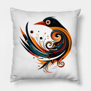 striking orange and blue bird Pillow