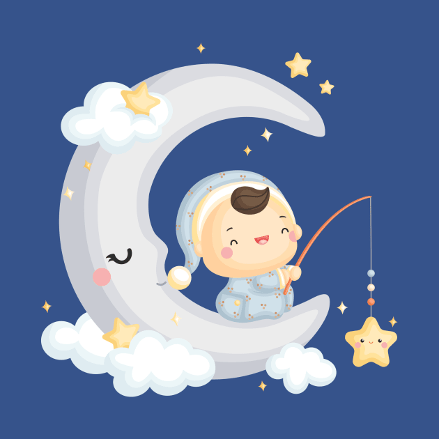 Baby boy on the moon by KOTOdesign