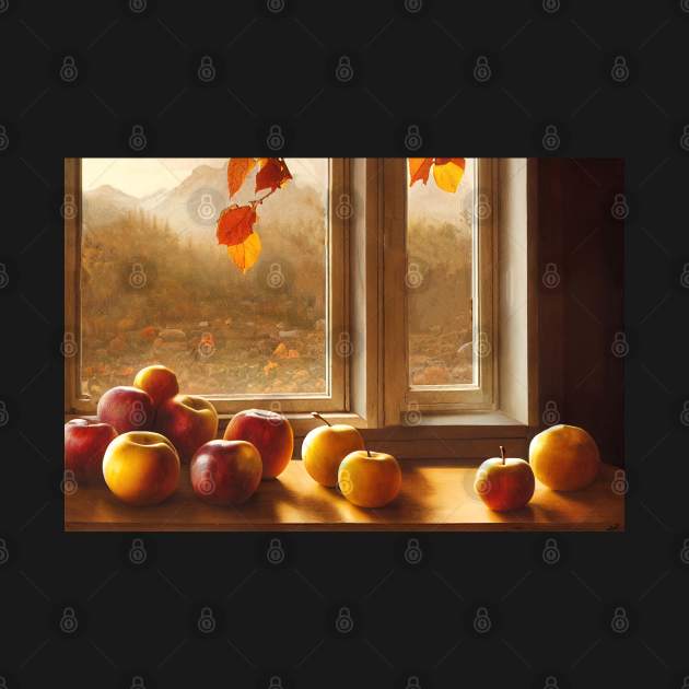 Freshly harvested apples at autumn by DyeruArt