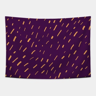 Yellow dashes on purple trendy pattern. Tapestry