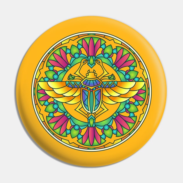 Egyptian Symbol Scarab Mandala Style Design Pin by The Little Store Of Magic