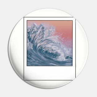 Wave with a Peach Coloured Sky in a frame Pin