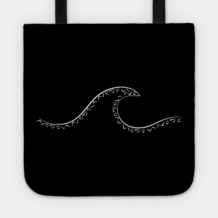 Minimal wave with indigenous pattern white Tote