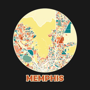 Memphis map in mozaique colors T-Shirt