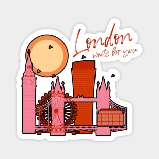 London Design Shiluette Artwork Sticker UK cityscape Magnet