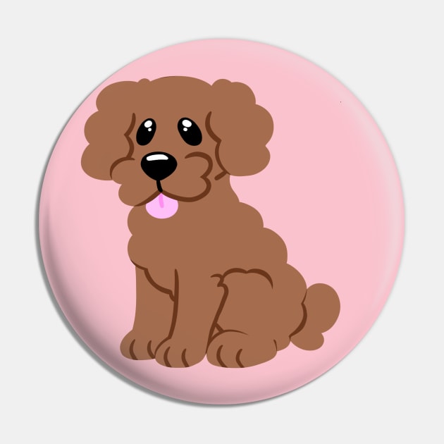 Simple Red Poodle - Pink Pin by leashonlife