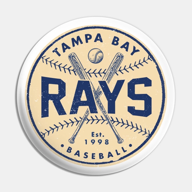 Tampa Bay Rays 2 by Buck Tee Originals Pin by Buck Tee