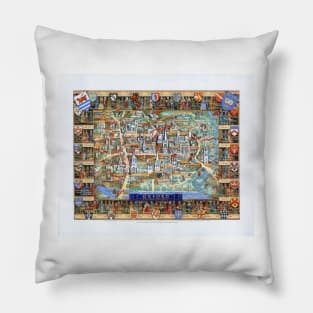 OXFORD university map ENGLAND dorm decor graduate Pillow