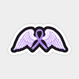 Purple Awareness Ribbon with Angel Wings Magnet