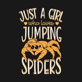 Just a Girl Who Loves Jumping Spiders Pet Jumping Spider Love T-Shirt