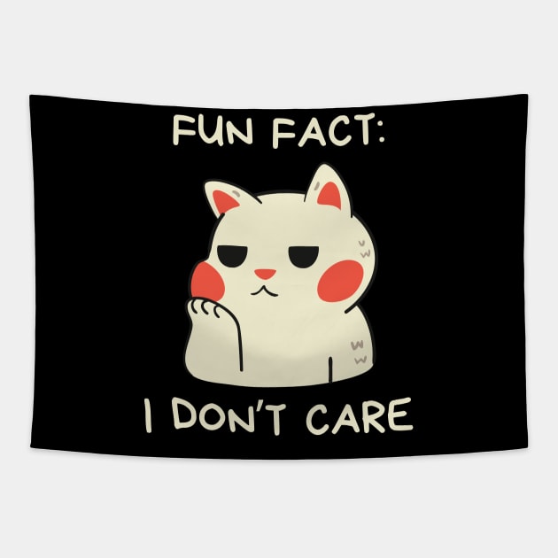 Fun Fact: I don't care Cat Tapestry by Yelda