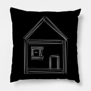 Person Watching From a House at Night Pillow