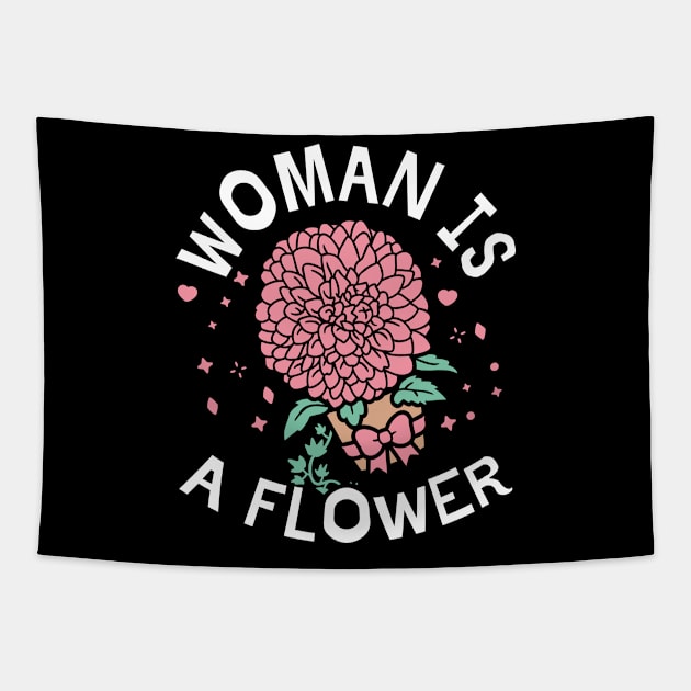 Woman is a Flower Tapestry by DancingDolphinCrafts