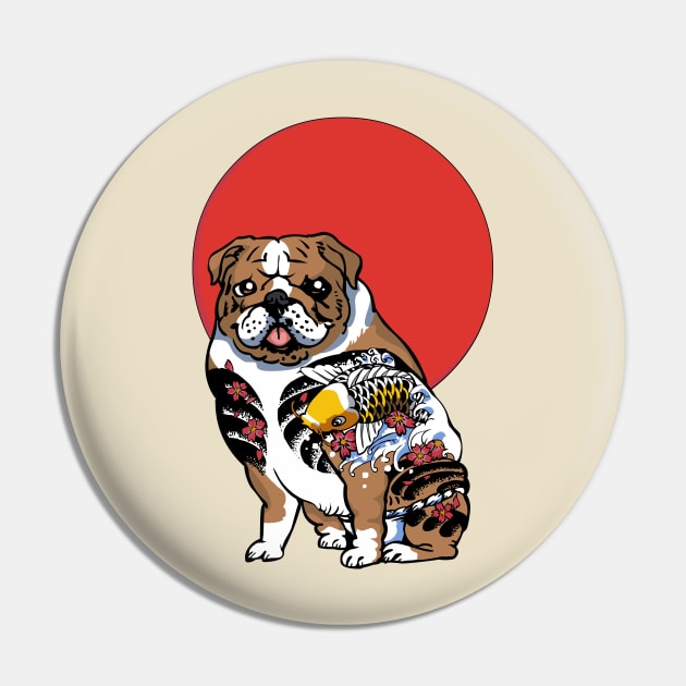 Yakuza English Bulldog Pin by huebucket