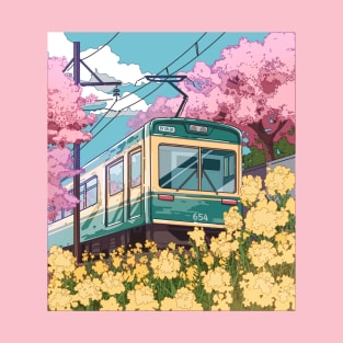 The Japanese train and the spring traveling T-Shirt