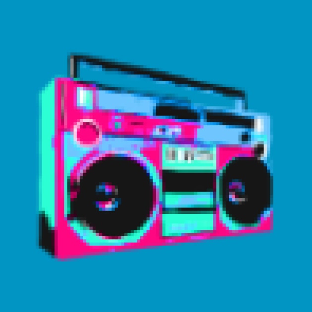 Pixelated Boom Box by ckrickett