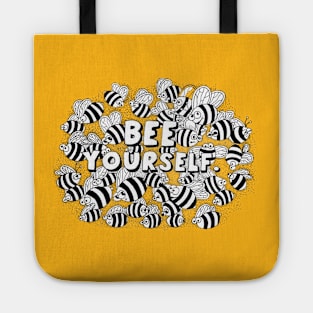 Bee Yourself - cool doodled t-shirt design Tote