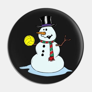 Funny Snowman Playing Water Polo Christmas T-shirt Pin