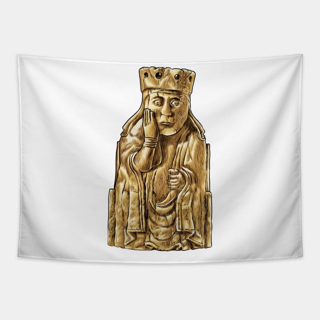 Noble Matriarch: The Lewis Chessmen Queen Design Tapestry by Holymayo Tee