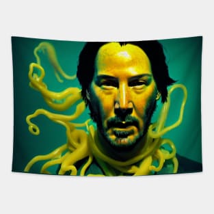 Keanu with yellow tentacles Tapestry