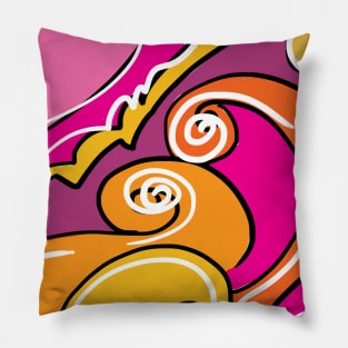 Colourful swirls in orange and pinks Pillow