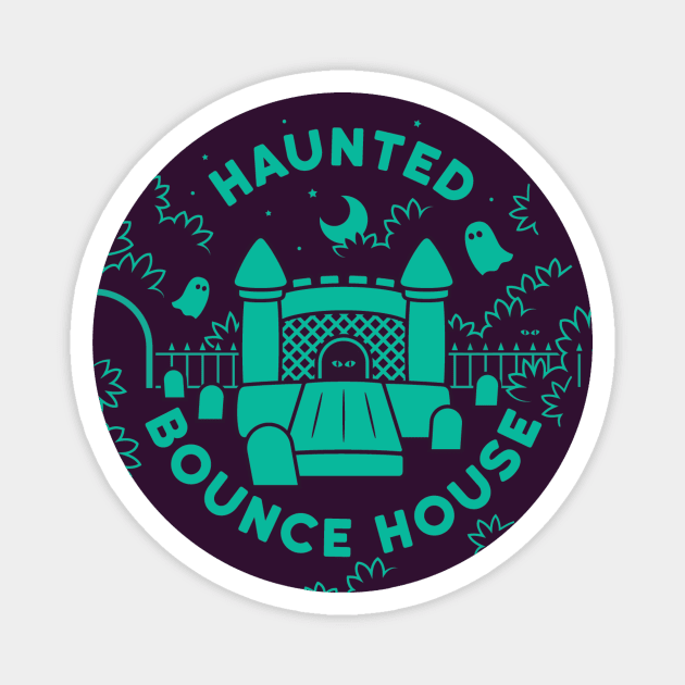 Haunted Bounce House Magnet by B McCormick ART