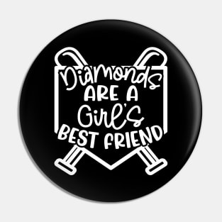 Diamonds Are A Girls Best Friend Softball Baseball Cute Pin