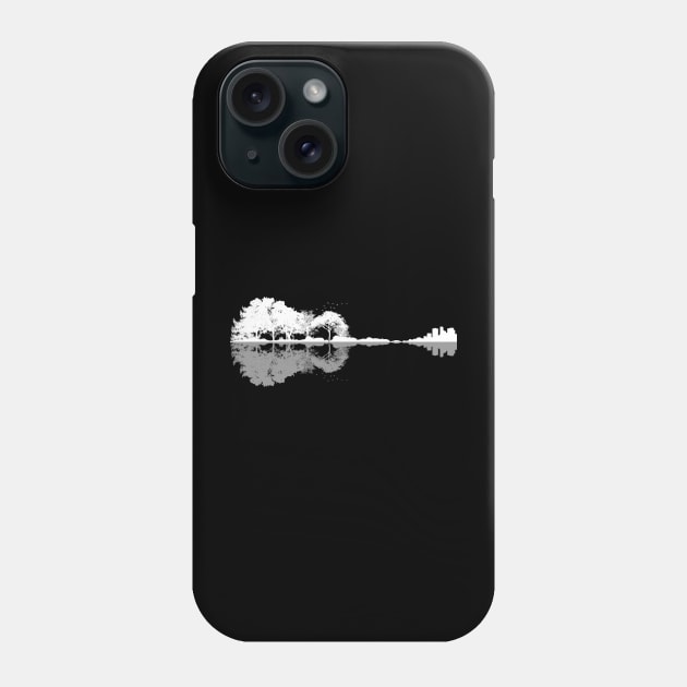 Nature guitar (White) Phone Case by Luluca Shirts