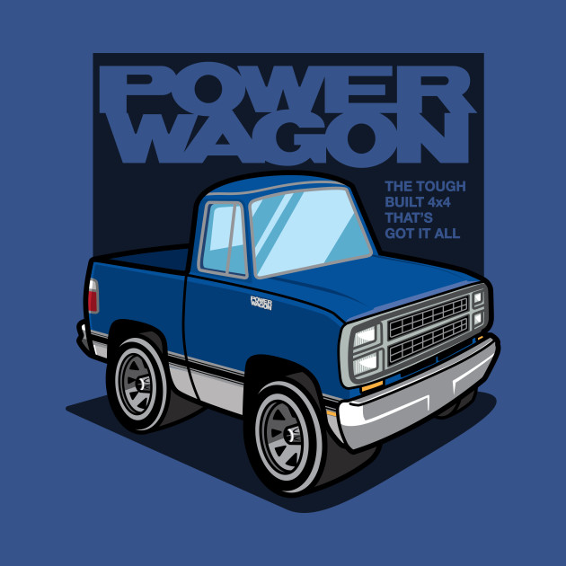 Disover Impact Blue - Power Wagon (1980 - White-Based) - Power Wagon - T-Shirt