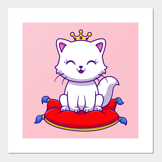 Cute Queen Cat Sitting On Pillow Cartoon - Cute Queen Cat Sitting On Pillow - Posters and Art Prints | TeePublic Cute Queen Cat Sitting On Pillow Cartoon - Cute Queen Cat Sitting On Pillow - Posters and Art Prints | TeePublic