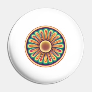 Psychedelic Hippie Flower Pin