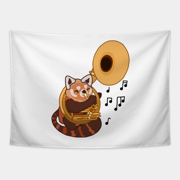 Sousaphone Red Panda Tapestry by Artstuffs121