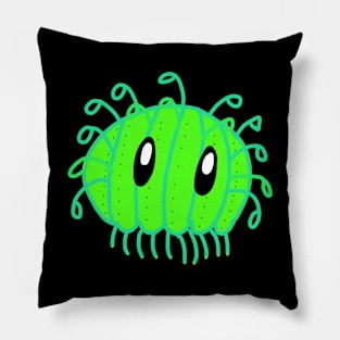 Green flower hat jellyfish Pillow