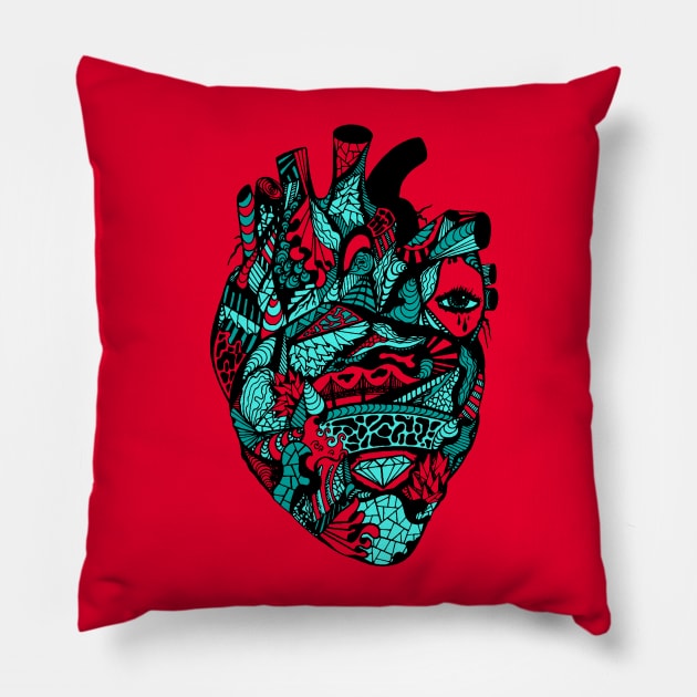 Turqred Transparent Heart Pillow by kenallouis