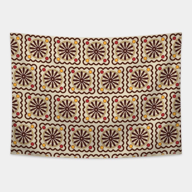 Tiled wheels pattern Tapestry by Gaspar Avila