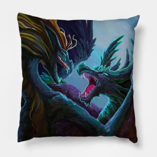 Fighting Dragons Pillow