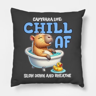 Capybara Relaxing in Bathtub Pillow