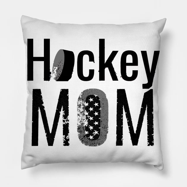 The Hockey Mom Black Design Pillow by M Dee Signs