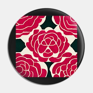 Abstract Red Rose Pattern Pin