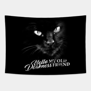 Hello Darkness My Old Friend Cat - V1 Tapestry