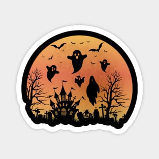 Spooky Moon Halloween Witch Monster Ghost Pumpkin Magnet