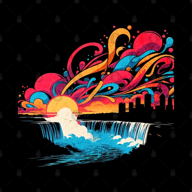 Niagara Falls Retro Graffiti Design by Miami Neon Designs