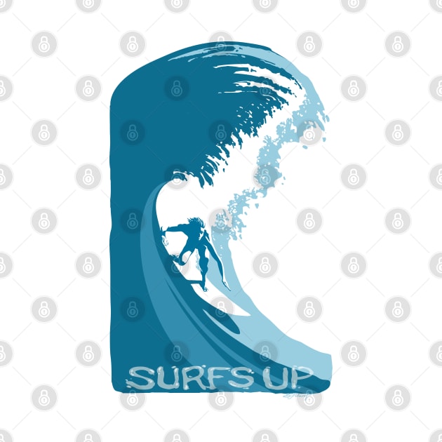 RETRO SURFS UP POSTER ART by SFDesignstudio