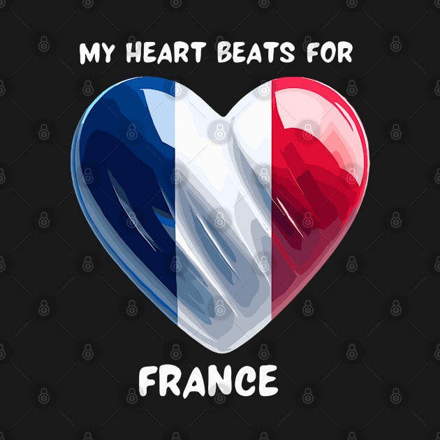 My Heart Beats For France Flag by Graceful Designs