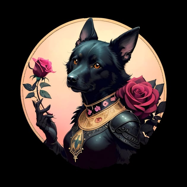 Black Dog Warrior by Pet And Petal