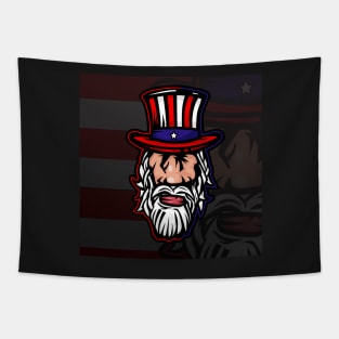 Cartoon Uncle Sam mascot Tapestry
