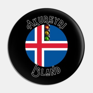 Akureyri Iceland Traffic Island Lovelight T-Shirt Pin