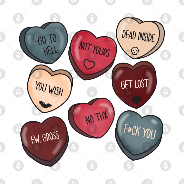 Gothic Anti Valentine Candy hearts by MZeeDesigns