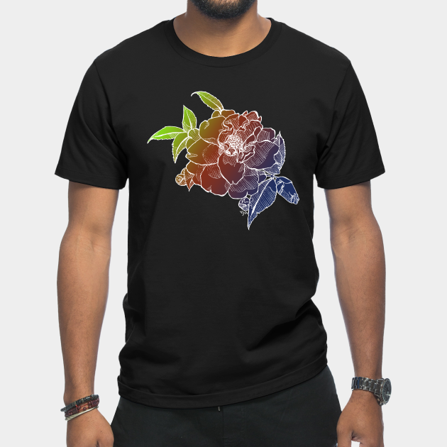 Discover Dark Camellia  - Flowers - T-Shirt