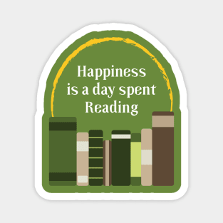 Happiness is a Day Spent Reading | Green Magnet